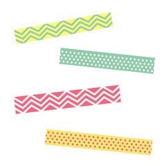 Wall Mural - Scotch with geometric pattern. Tape for scrapbook vector set