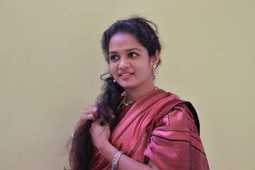 pretty woman model in saree