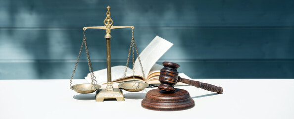 Wall Mural - Law and Justice, Legality concept, Judge's Gavel on a wooden background,