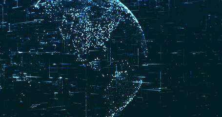 Wall Mural - abstract digital network data background, 3d rendering illustration