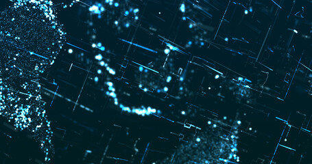 Wall Mural - abstract digital network data background, 3d rendering illustration