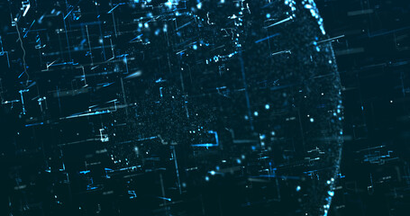 Wall Mural - abstract digital network data background, 3d rendering illustration
