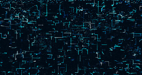 Wall Mural - abstract digital network data background, 3d rendering illustration