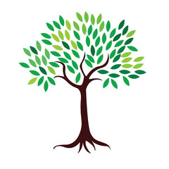 Wall Mural - Vector logo tree design in eps 10. Simple template and ready to use.