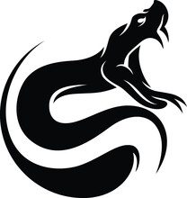 Logo Design Of A Python Open Its Mouth Shows The Fang 