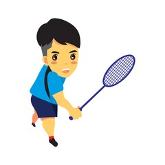 Poster - badminton player in action