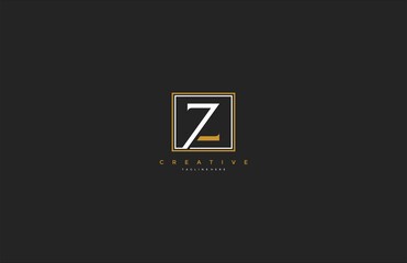 Aufkleber - letter Z elegant line square frame hipster logo design