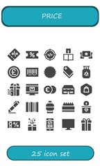 Poster - Modern Simple Set of price Vector filled Icons