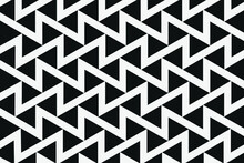 Black And White Seamless Zig Zag Parallel Lines Pattern