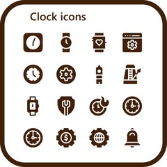 Poster - clock icon set