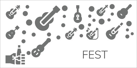 Wall Mural - Modern Simple Set of fest Vector filled Icons