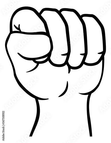 A hand in a fist raised up ...