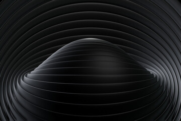 Dark background with Black line curve design. Abstract background, Modern Design, 3d Rendering