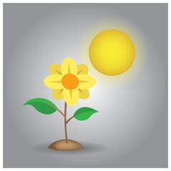 Canvas Print - sun and flower