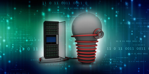 Poster - 3d rendering Database storage data base