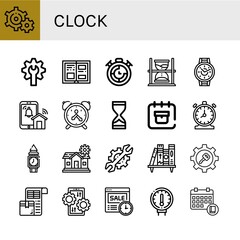 Canvas Print - clock icon set