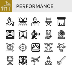 Wall Mural - performance icon set