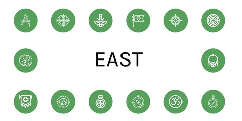 Wall Mural - east simple icons set