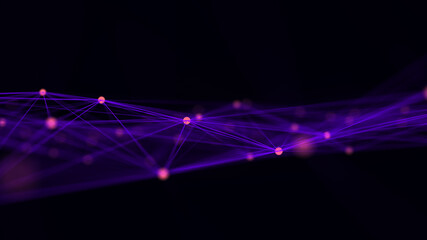 Network connection structure. Big data digital blue background. Science background with connected dots and lines. 3d rendering.