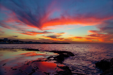 Wall Mural - Beautiful Sunset on the Beach