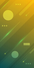 Poster - Modern abstract outline shapes with dots on light yellow greem gradient background