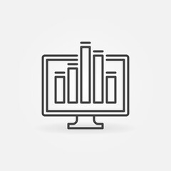 Poster - Computer Display with Sound Equalizer vector concept icon in outline style