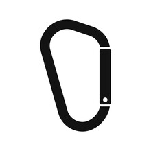 Carabiner Icon Isolated On White Background. Vector Illustration