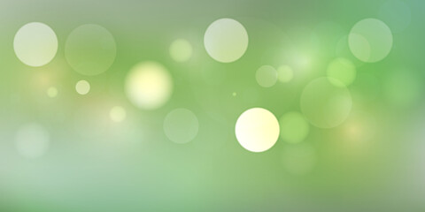 Poster - Bokeh style of abstract circles of blur glow spark light on green mesh gradient background