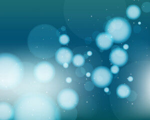 Poster - Bokeh style of abstract circles of blur glow spark lights on light blue turquoise mesh gradient background