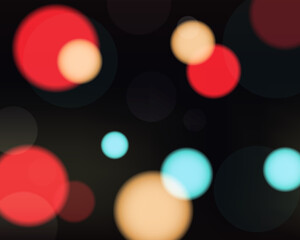 Poster - Bokeh style of abstract circles of blur glow spark lights on red yellow bluem mesh gradient background