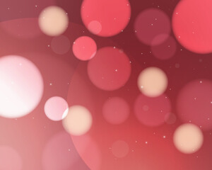 Poster - Bokeh style of abstract circles of blur glow spark lights on light red pink mesh gradient background