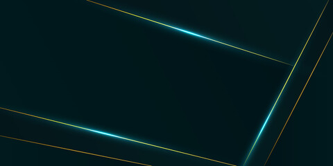 Poster - Abstract luxury light with line gold turquoise background