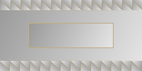 Poster - Abstract luxury light with frame gold grey gradient background