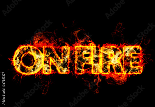 Download Realistic Burning Fire Text Effect Mockup Stock Template Adobe Stock