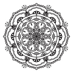 Wall Mural - abstract mandala graphic design decorative elements isolated on white color background for ancient g