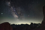 Fototapeta Kosmos - Via Lattea sulle Tre Cime di Lavaredo. Trentino Alto Adige. 