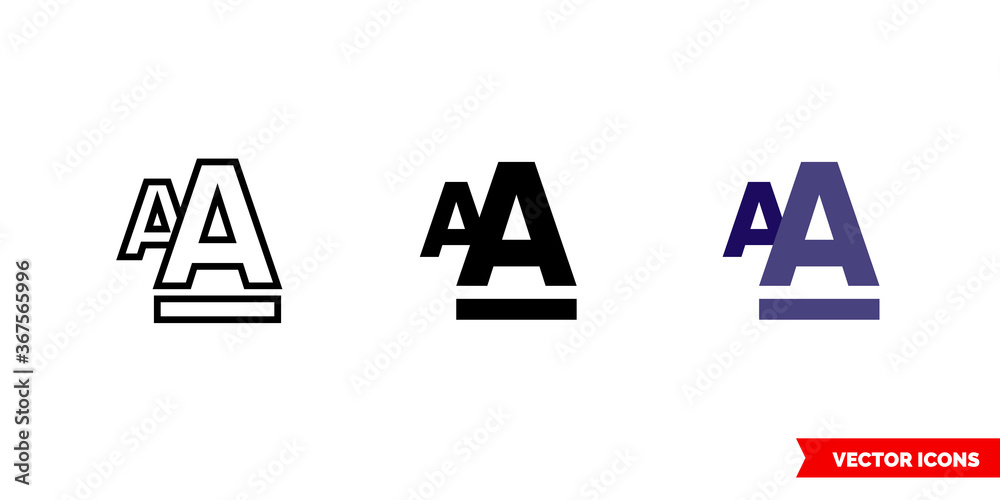 Font style formatting icon of 3 types. Isolated vector sign symbol ...