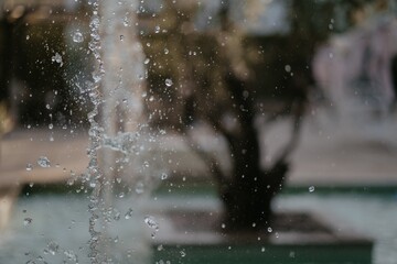 Canvas Print - Closeup shot of water splashing around with a blurred background