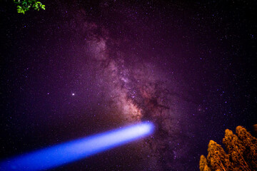 Wall Mural - milky way galaxy and starfiled on night sky background