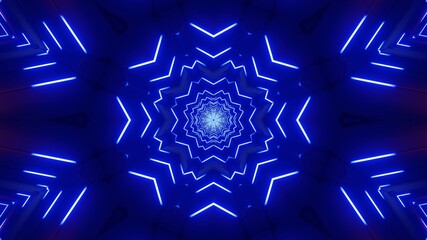 Sticker - 3D rendering of a cool star shaped lights in light and dark blue colors