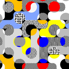 Leinwandbilder - Paper cut shapes design. Seamless vector pattern.