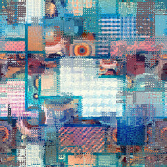 Leinwandbilder - Vector image with imitation of grunge datamoshing texture.