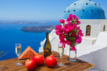 Wall Mural - Wine and pomegranate for two