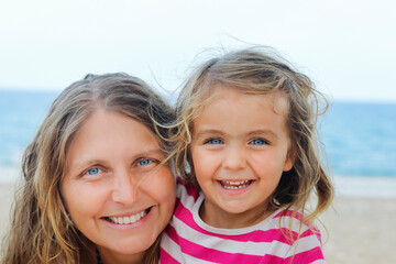 Wall Mural - Mother and daughter portrait