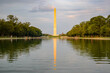 Washington Monument on the Reflecting Pool in Washington, D.C. at sunset