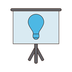 Wall Mural - school education presentation board bulb creativity idea line and fill style icon