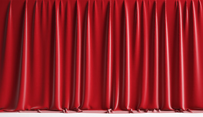 Wall Mural - empty red theater curtains. used as background. 3d illustration