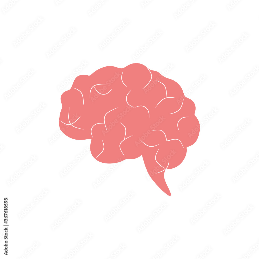 Modern brain icon, logo vector. Digital human brain, particles plexus ...
