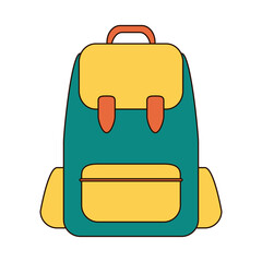Wall Mural - school education rucksack equipment line and fill style icon