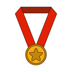 Canvas Print - medal award success line and fill style icon